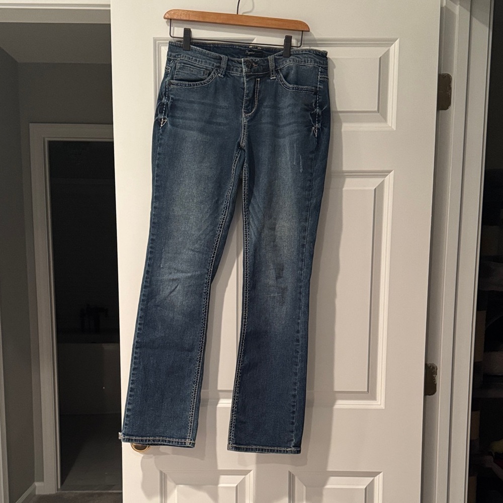 Stylish Blue Straight Leg Women's Jeans